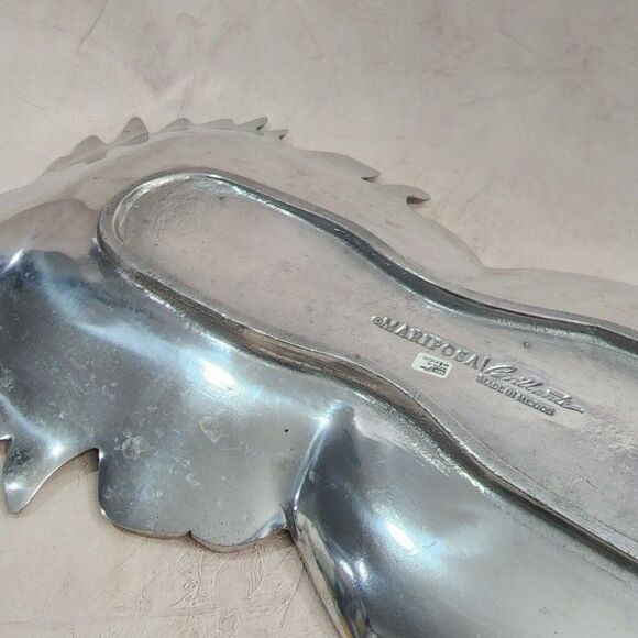MARIPOSA Brillante 17.5" Heavy Pineapple Aluminum Silver Platter Mexico - Picture 9 of 11